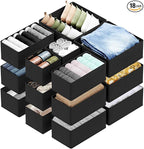 SpaceAid Drawer Organizer for Clothes, 18 Pack Dresser Drawer Organizer Bins, Closet Organizers and Storage Dividers for Clot
