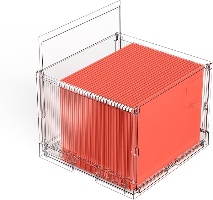 UMAIL File Box,Hanging File Organizer,Portable Storage Bins with Lids,Letter-size File Holder File Cabinet for Office/Home/De