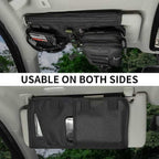 Car Sun Visor Organizer, Double Sided Visor Organzier with Card Pouch for Cars, Trucks, Vans, Multi-Functional Sunglass Holder, Tactical MOLLE Accessories, 2-Pack