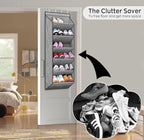 SLEEPING LAMB Shoe Rack for Door with Large Deep Pocket, Over The Door Shoe Organizer for Closet, Dorm and Narrow Hanging Sne