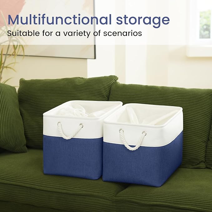 Large Storage Baskets- 16x12x12 inch Storage Bins for Shelves and Closet Organizing, Foldable Fabric Bin for Home Organizatio