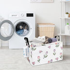 LANGYASHAN Rectangular Storage Bin Collapse Canvas Fabric Cartoon Storage Basket with Handles for Organizing Home Kitchen Boy