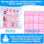 CTTZCKJ Over The Door Organizer For Cruise Ships|Magnetic Door Organizers with 24-Pocket for Cruise Ship|55"x21"|Cruise Over 