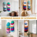 2 Pack Hat Organizer for Baseball Caps, Hat Rack for Wall Hold Up to 16 Hats, Hat Holder with Strong Adhesive and Screws, Hat