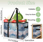 Reusable Grocery Bags Heavy Duty Shopping Bags Foldable Large Tote Bags with Long Handles & Hard Bottom