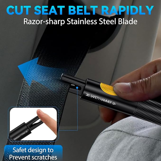 Car Window Breaker Tool - Upgraded Safe Hammer Glass Breaker, Car Hammer Seatbelt Cutter Window Breaker Emergency Escape Tool
