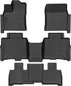 Auxko All Weather Floor Mats Fit for Toyota Sequoia 2023 2024 2025 TPE Rubber Liners Set Sequoia Accessories All Season Guard Odorless Anti-Slip Floor Mats