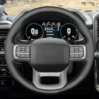 MEWANT Steering Wheel Covers for Ford F-150 2021-2025 / F-150 Lightning 2022-2025 Hand-Stitched F150 Steering Wheel Wrap