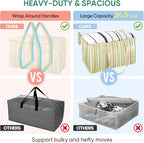 BALEINE 8-Pack Oversized Moving Bags with Reinforced Handles, Heavy-Duty Storage Tote for Clothes, Moving Supplies (Color Str