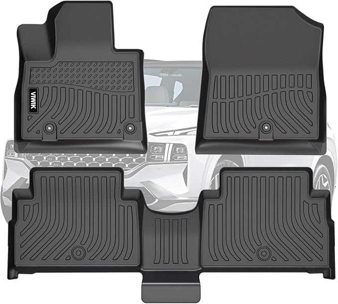 VIWIK Floor Mats for Hyundai Santa FE (Only Hybrid) 2021-2023, Car Mats All Weather Protection Custom Floor Liners Full Set Include 1st and 2nd Row Front & Rear Black Car Liners