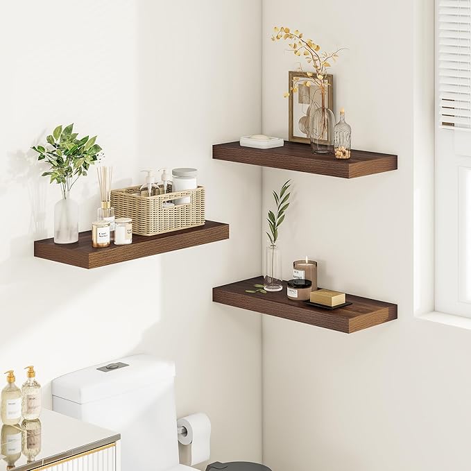 Vivelove Wide Floating Shelves for Wall 12 Inch Deep, 16" X 12" X 2" Floating Shelf, 2 Inch Thick Shelf for Living Room Bathr