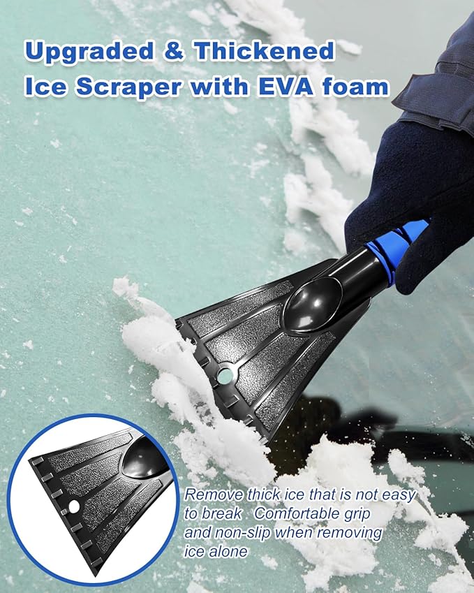 27'' Ice Scraper Snow Brush for Car Windshield, Aluminum Snow Removal Tools with Foam Grip for SUV Vehicle Auto Trucks Window