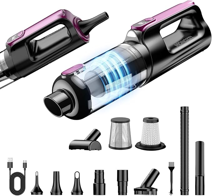 Cordless Handheld Vacuum Cleaner, 18000Pa 2 in 1 Car Vacuum Cleaner&Air Duster, 130W Brushless Motor with 7800mAh Battery, LE