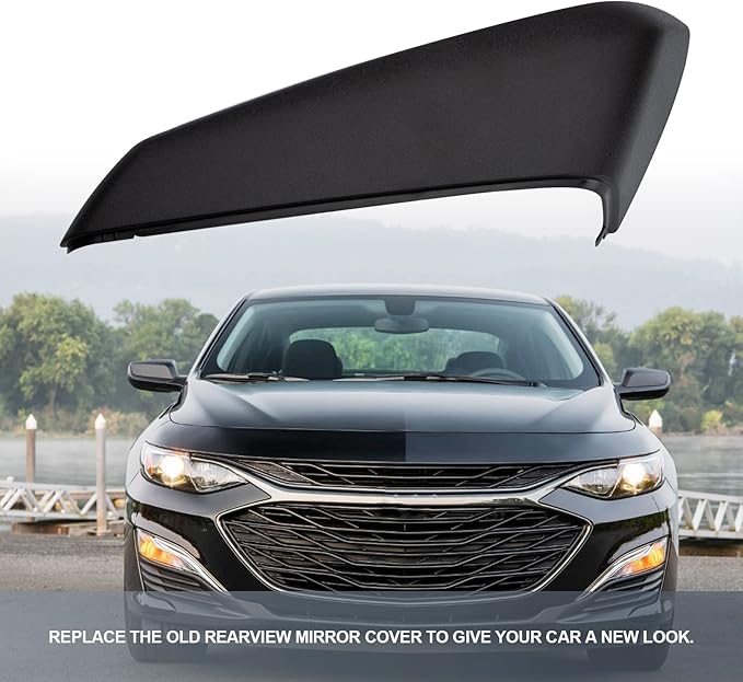 Rearview Mirror Cover Cap Driver Left Side Fit for Malibu 2016 2017 2018 2019 2020 OE#84026841 Black