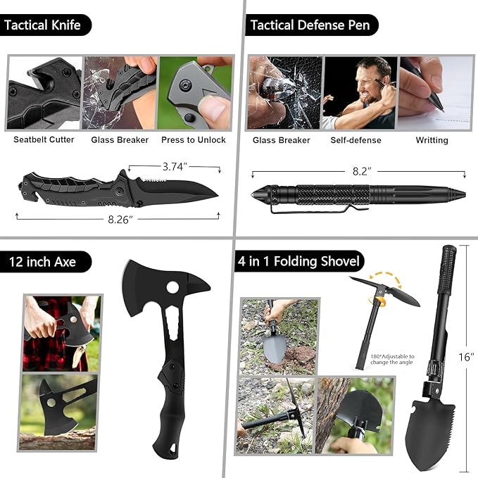 Survival Kit, First Aid Kit Survival Gear and Supplies Emergency Kit with Bug Out Bag Tactical Military Grade Molle IFAK for 