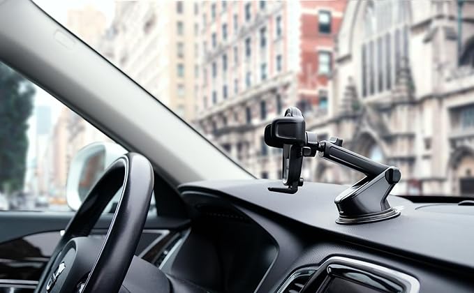 iOttie Easy One Touch Signature Dashboard & Windshield Universal Car Mount Phone Holder Desk Stand with Suction Cup Base and Telescopic Arm for iPhone, Samsung, Google, More Smartphones