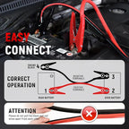 TOPDC 2 Gauge 20 Feet Jumper Cables with Reverse Polarity Protection for Car, SUV and Trucks Battery, Heavy Duty Automotive Booster Cables for Jump Starting Dead or Weak Batteries with Carry Bag