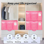 8 Pack Extra Large Heavy Duty Moving Bags, Pink Storage Bins with Lids, Reinforced Handles & Heavy-Duty Zippers Moving Boxes 