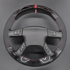 MEWANT Hand Stitch Steering Wheel Cover for Chevy Silverado 1500 2003-2006 Glossy PU Carbon Fiber Leather Steering Wrap