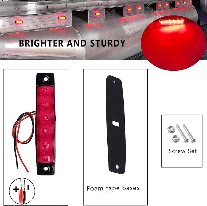 20 Pcs Rock Lights Red Strip Lights Wheel Fender Well Underglow Led Lights for Cars Exterior Side Marker for Truck Golf Cart Wrangler RV RV SUV Offroad