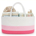 luxury little Diaper Caddy Organizer, Large Cotton Rope Nursery Baby Basket, Changing Table Organizer for Baby Diaper Storage