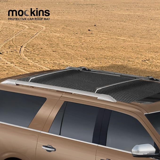 Mockins 51" x 39" Anti Slip Mat for Car Rooftop Bag | Durable Soft Roof Rack Pads | Customizable Cargo Mats for Back of SUV Truck & Van | Scratch-Resistant Car Roof Mat to Keep Cargo from Slipping