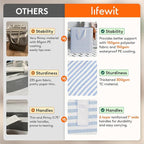 Lifewit 2 Pack Laundry Basket 100L Each, Collapsible Clothes Hamper with Reinforced Handles, Freestanding Waterproof Design f