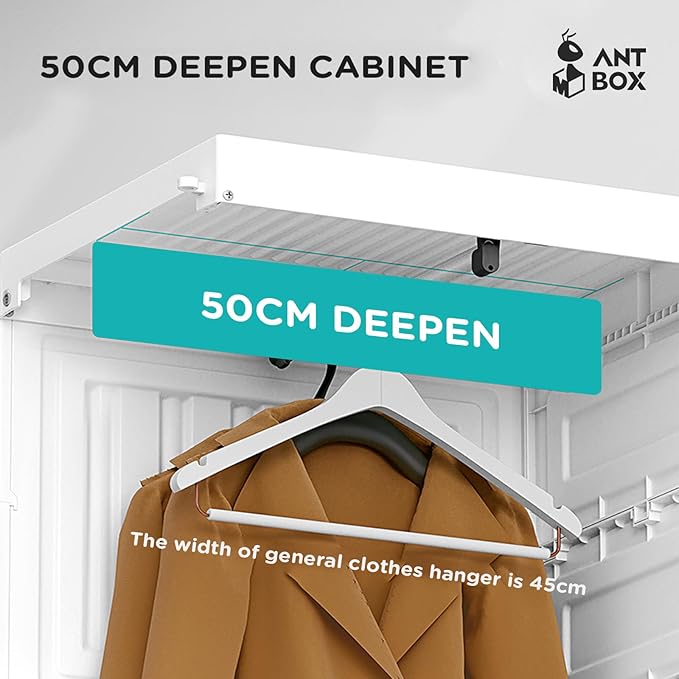 ANTBOX Portable Wardrobe Closet Storage Organizer for Clothes,Suitable for Living Room, Bedroom,Plastic Wardrobe with Magneti