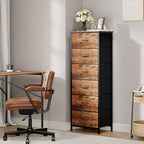 Somdot Tall Dresser for Bedroom with 6 Drawers, Storage Organizer Chest of Drawers with Removable Fabric Bins for Closet Beds