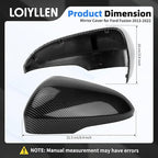 Driver Side Mirror Cover Replacement for Ford Fusion 2013 2014 2015 2016 2017 2018 2019 2020 2021 2022 - Left Side Mirror Covers, Rear View Mirror Cap Accessories Carbon Fibre, With Lamp