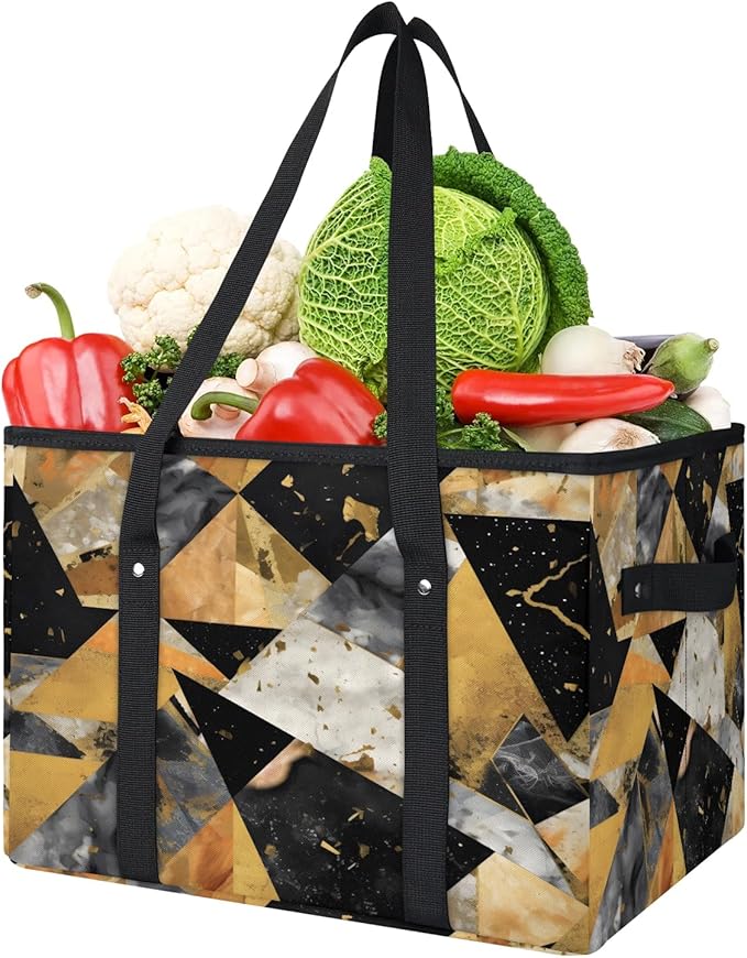 Reusable Grocery Bag Foldable Shopping Tote Bag with Handles Reusable Shopping Bags Large Kitchen Grocery Bags