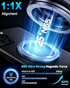 Vacuum Magnetic Car Phone Holder 360° Strongest 120LBS Ultra Suction Cup Phone Mount for MagSafe Dashboard Cell Phone Holders for Your Car/Gym/Mirror Bracket for iPhone 17 & Android, Metal Stand Rotor