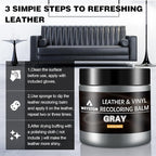 Leather Recoloring Balm - Gray Leather Repair Kit for Furniture, Leather Dye & Paint to Recolor, Restore & Repair Faded, Crac