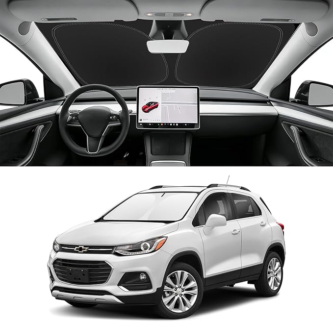 Custom Fit Windshield Sun Shade for Chevy Trax 2013-2023, Blocks UV & Heat, Front Window Sunshade Accessorie, Easy Fold & Store Keep Your Car Cooler