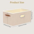 Yawinhe Collapsible Storage Box, Cube Storage Basket, Fabric Foldable Storage Bins Organizer Containers with Dual Leather Han