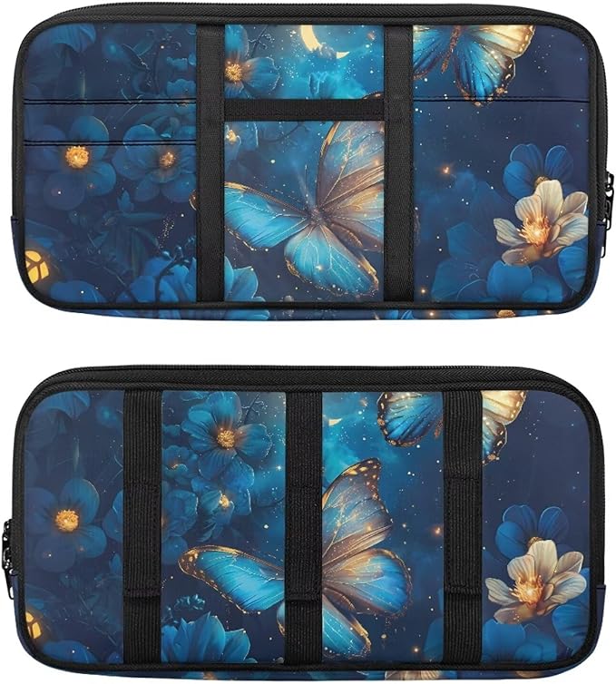 Floral Zippered Car Visor Sun Organizer Registration Insurance with Picture Holder Storage Pouch with Strap and Multi-Pocket Easy Installation Universal Fit for Most Cars SUV