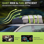 Sailnovo Car Roof Bag Rooftop Cargo Carrier 21 Cubic,Waterproof Cargo Roof Bag for Most Vehicles with/Without Roof Rack with Strap, Anti-Slip Mat,6 Door Hooks(Classic Gray-Green)