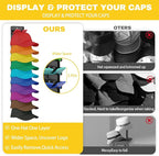4 Pack Hat Organizer for Baseball Caps Hat - with Built-in Spring Clips Wall Mount Closet Hat Rack Holder Organizer for Baseb