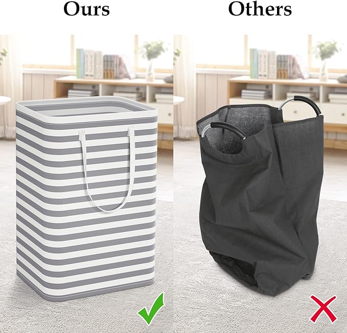 StorageRight Laundry Basket Hamper Large Collapsible Laundry Hamper with Easy Carry Handles，Freestanding Clothes Hampers for 