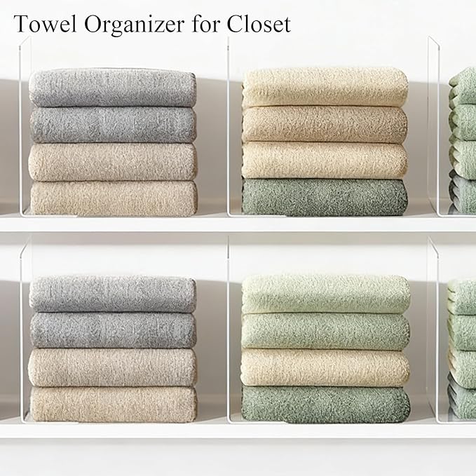 Shelf Dividers for Closet Organization: 12" Tall Acrylic Closet Dividers for Shelves - Clear Free Standing Shelf Separators f