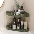 Lifewit 2-Tier Corner Bathroom Counter Organizer, Plastic Makeup Skincare Organizers Storage Countertop, Large Sink Cosmetic 