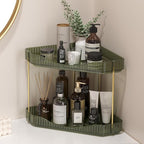 Lifewit 2-Tier Corner Bathroom Counter Organizer, Plastic Makeup Skincare Organizers Storage Countertop, Large Sink Cosmetic 