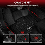 LASFIT Floor Mats Fit for Ford Fusion 2020-2017 (Include Hybrid)/ for Lincoln MKZ 2020-2017 All Weather Protection TPE Custom Fit 2020 2019 2018 2017 Floor Liners Accessories, 1st & 2nd Rows, Black