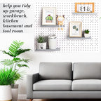 Beeveer 4 Pcs Pegboard Shelves Wall Organizer Brackets Pegboard Steel Tray Accessories Organizing Tools for Craft Garage Nurs