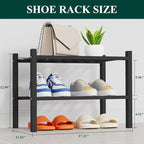 Smiry Shoe Rack, 2 Tier Thick Small Bamboo Shoe Organizer, Stackable Free Standing Wooden Shoe Storage Shelf for Closet, Entr