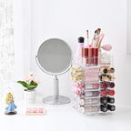 Ikee Design Lipstick Organizer with 53 Slots 360 Degree Rotating Spinning Acrylic Lip Gloss Organizer for Makeup, Lipsticks, 