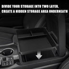 Muslogy Center Console Organizer Compatible with 2023-2026 Honda Pilot Accessories, 2024 2026 Ridgeline/2024-2026 Passport Center Console Storage Box Divider Inserts Interior ABS Material(Black)