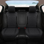 Sanwom Universal Front Leather Car Seat Covers Black 2 Pcs Luxury Seat Covers, Anti-Slip Waterproof Auto Driver Cushions Fit 