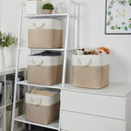 Temary 4 Pack Cube Storage Bins Cloth Baskets for Shelf, Fabric Storage Cubes 12 x 12 Baskets Gift Empty Basket with Handles,