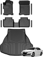 Floor Mats for Honda Accord 2013-2017, All Weather Floor Mats Trunk Cargo Liner and Door Sill Guards Accessories, Full Coverage Set (Fit Sedan Models)